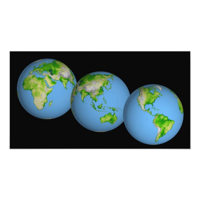 Topografiska vyer i världen fototryck (Framsidan)