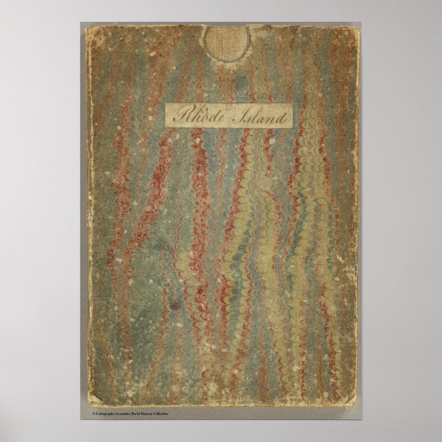 Topografiskt diagram för Narraganset Bay Poster (Framsidan)