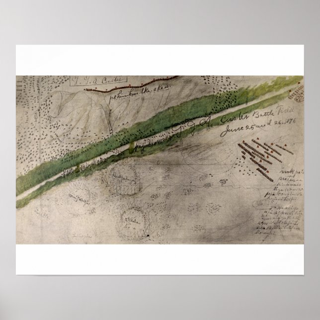 Topografiskt diagram över slagfältet i Litt Poster (Framsidan)