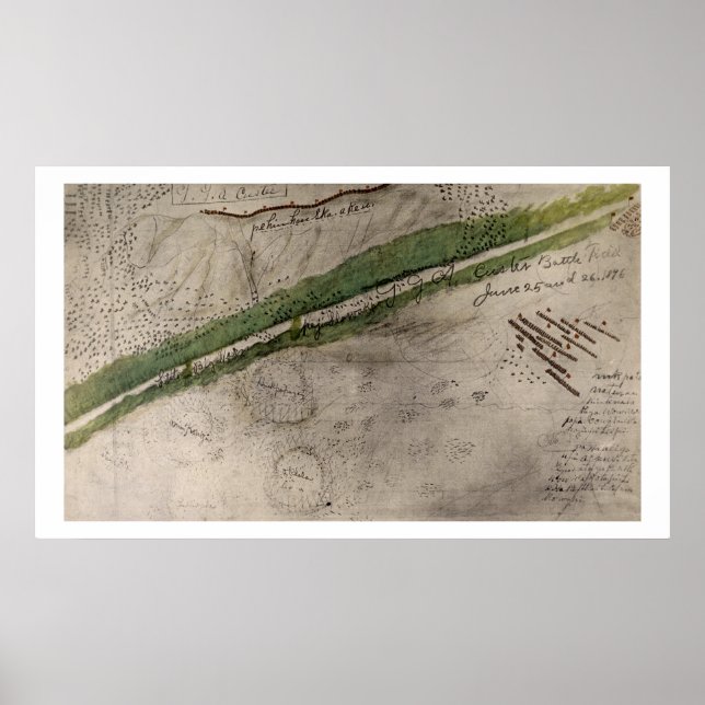 Topografiskt diagram över slagfältet i Litt Poster (Framsidan)