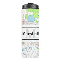 Topografiskt Karta med ditt namn och Monogram
