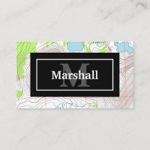 Topografiskt Karta med ditt namn och Monogram