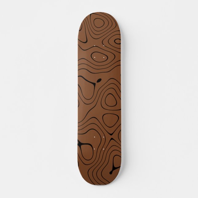 Topografiskt kartmönster Skateboarddäck Mini Skateboard Bräda 18,5 Cm (Framsida)