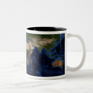 Topographic & bathymetric skugga av full jord Två-Tonad mugg