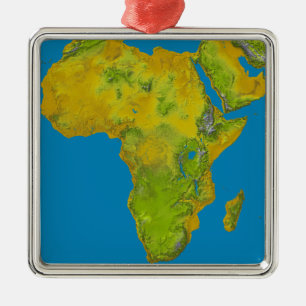 Topographic beskåda av afrika julgransprydnad metall