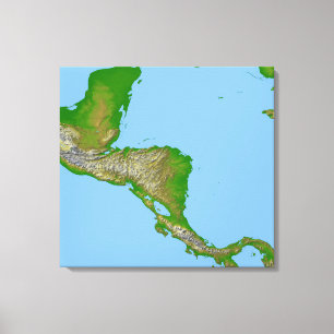 Topographic beskåda av Central America Canvastryck