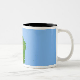 Topographic beskåda av Central America Två-Tonad Mugg