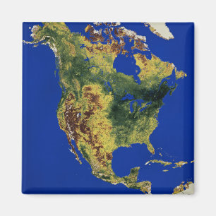 Topographic beskåda av nord och Central America Magnet