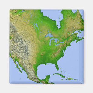 Topographic beskåda av Nordamerika Magnet
