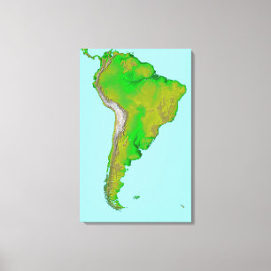Topographic beskåda av South America Canvastryck