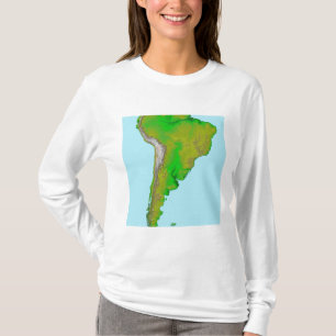 Topographic beskåda av South America Tee