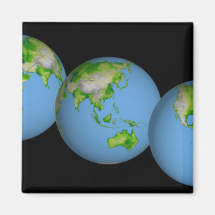 Topographic beskådar av världen magnet