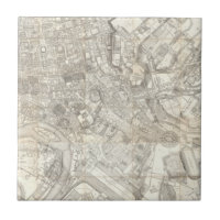 Topographic karta av forntida Rome, italien
