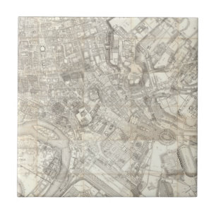 Topographic karta av forntida Rome, italien Kakelplatta