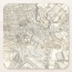 Topographic karta av forntida Rome, italien Underlägg Papper Kvadrat