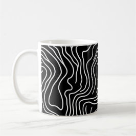 Topographic Line Art in Black 🗺️ Kaffemugg