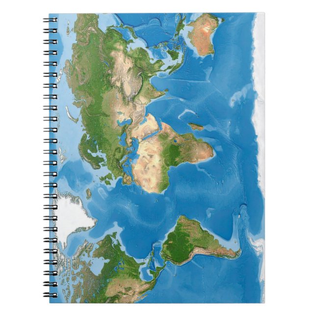 Topographic World Map Earth Illustration Anteckningsbok (Framsidan)