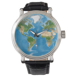Topographic World Map Earth Illustration Armbandsur