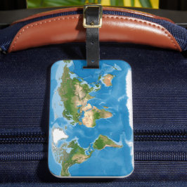 Topographic World Map Earth Illustration Bagagebricka