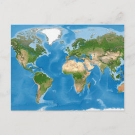 Topographic World Map Earth Illustration Helg Vykort