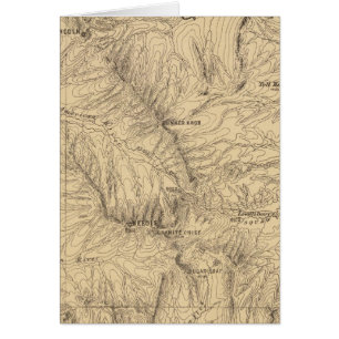 Topography TruckeeDonner Pass Region, Kalifornien Hälsningskort