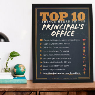 Topp 10 Roliga Kontorsfraser för Rektorer Poster