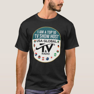 Topp 10V Showvärd USA GlobalV Radio rolig T Shirt