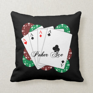 Topp- leka kortdekorativ kudde för poker