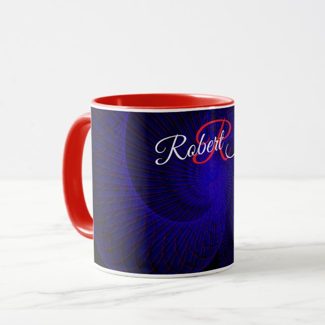 Topp Nere Dubbel Tratt Geometrisk Kaffe Mugg (Framsida vänster)