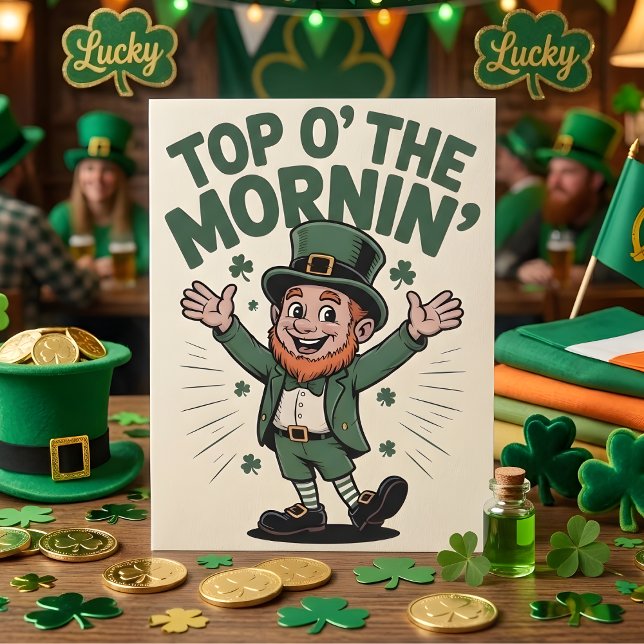 Topp O The Mornin Shamrock Party Design Julkort (Skapare uppladdad)