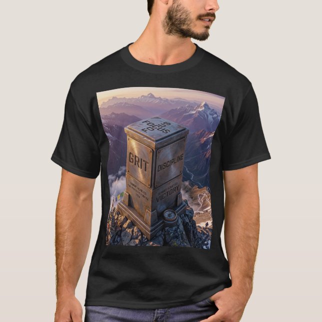 Topp Prestation Berg Monument - UTHOLDENHET Discip T Shirt (Framsida)