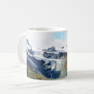 Toppar i de schweiziska alpernorna kaffemugg