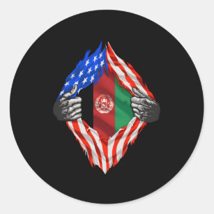 Toppen afghanskt arv, Afghanistan, rötter USA flag Runt Klistermärke