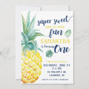 Toppen Ananas första födelsedag Inbjudningar