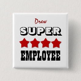 Toppen ANSTÄLLD med stjärnor RÖD V18 Knapp