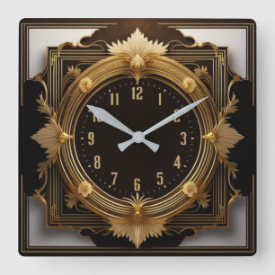 Toppen Art Deco Fyrkantig Klocka