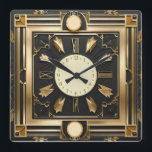 Toppen Art Deco Fyrkantig Klocka<br><div class="desc">Underbar klockdesign. Du kommer att kärlek det som andra. Du kan fritt använda den här designen för andra produkter som du gillar eller anpassa och lägga till texten. Följ mig för mer. Tack. Ha en trevlig dag.</div>