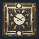 Toppen Art Deco Fyrkantig Klocka<br><div class="desc">Underbar klockdesign. Du kommer att kärlek det som andra. Du kan fritt använda den här designen för andra produkter som du gillar eller anpassa och lägga till texten. Följ mig för mer. Tack. Ha en trevlig dag.</div>