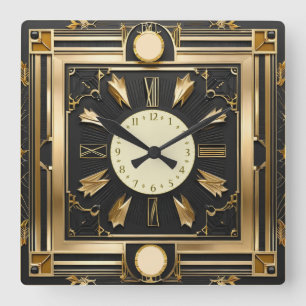 Toppen Art Deco Fyrkantig Klocka