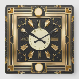 Toppen Art Deco Fyrkantig Klocka