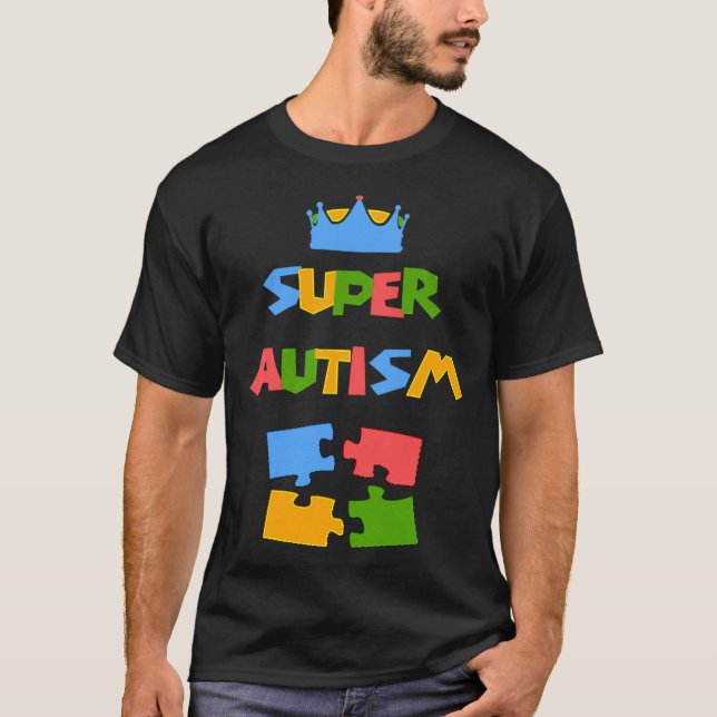 Toppen Autism Autism Awareness Design T Shirt (Framsida)