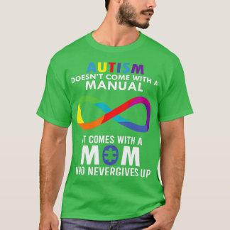 Toppen Autism Mamma som aldrig Ge upp T Shirt