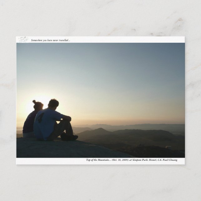 Toppen av berget.. vykort (Framsida)