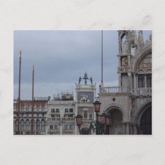 Toppen av Clock Torn, St. Mark's Square, Venedig Vykort
