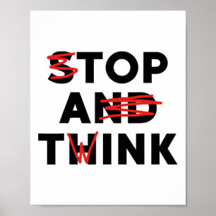 Toppen av en vink (stopp och Tänka), roligt Poster