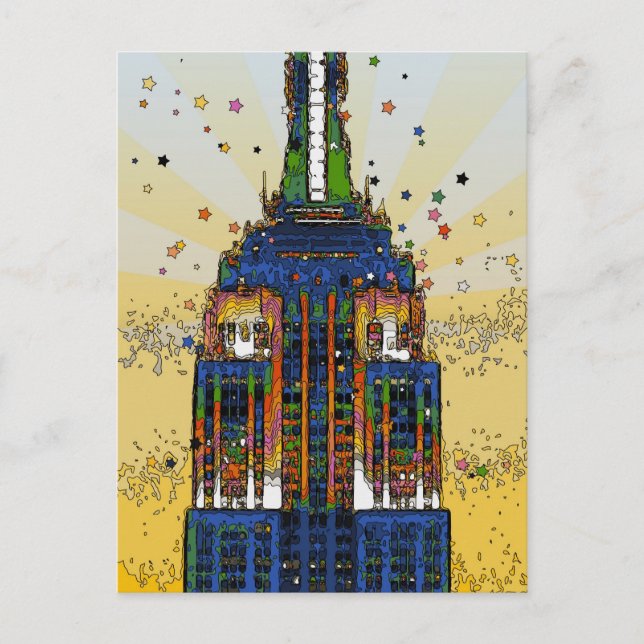 Toppen av ESB Psychedelic NYC Stil Vykort (Framsida)