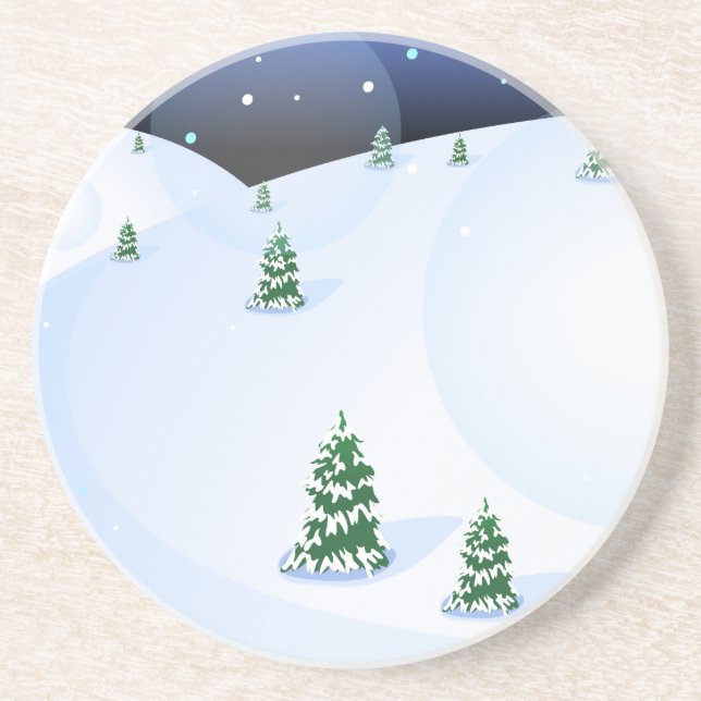 Toppen av kullen - Snöig kulle Underlägg (Framsidan)