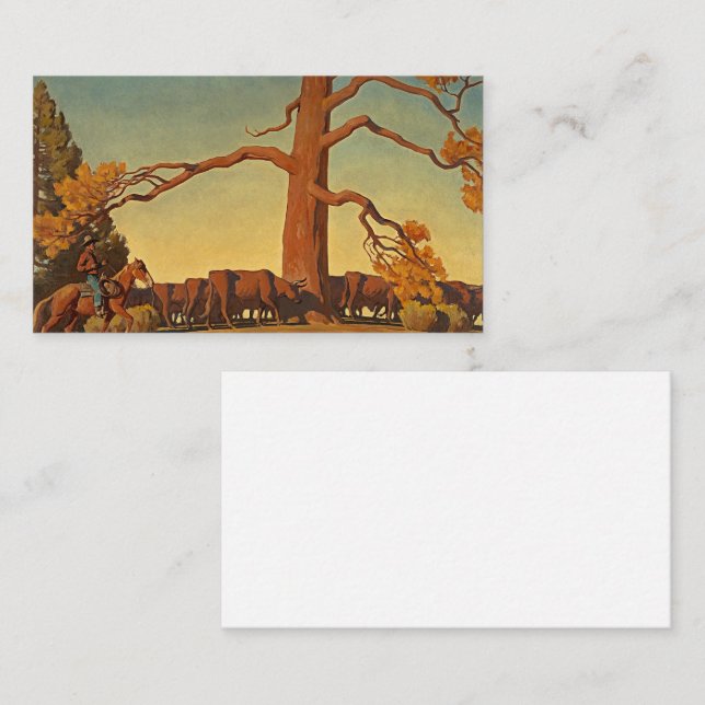 Toppen av Ridge, 1933 av Maynard Dixon Visitkort (Fram/baksida)