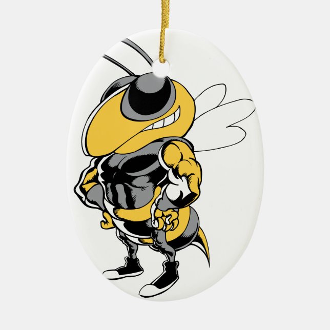 Toppen Bee Julgransprydnad Keramik (Framsidan)