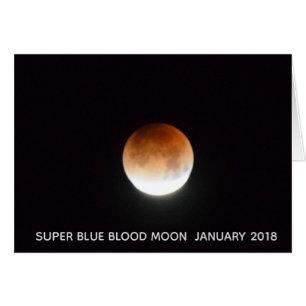 Toppen blåttblodmåne Januari 31 2018 Hälsningskort